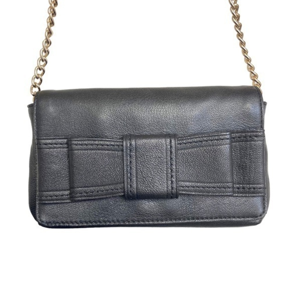 Kate spade black leather bow mini bag rare